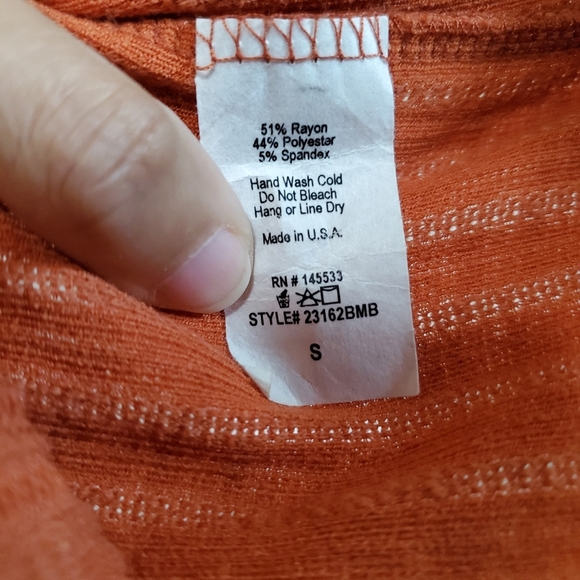 W5 Rustic Orange Ribbed Knit Button-Front Tank Top - Picture 6 of 6